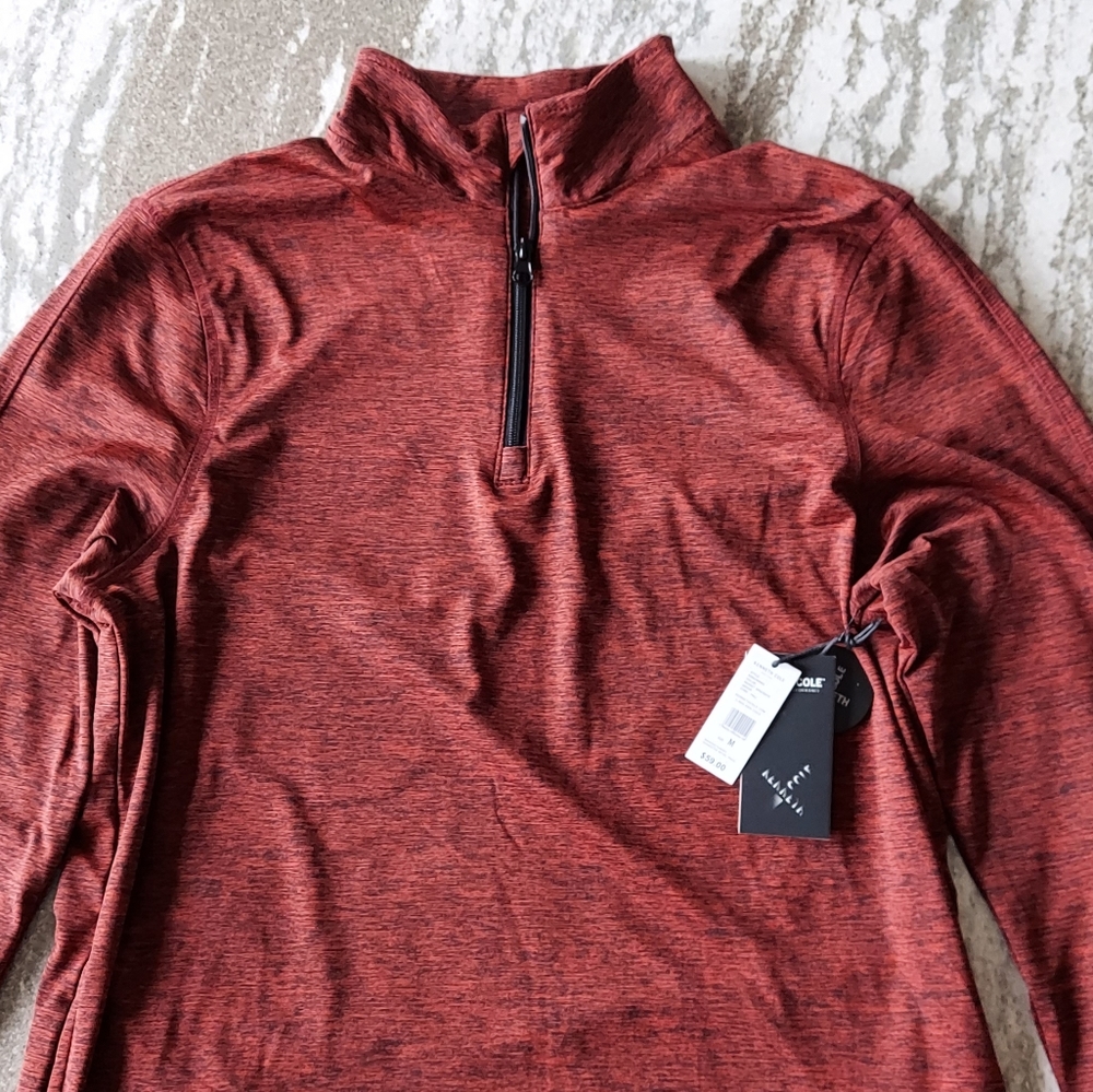 Kenneth Cole Men's  Tech 1/4 Zip Shirt  New Size Medium